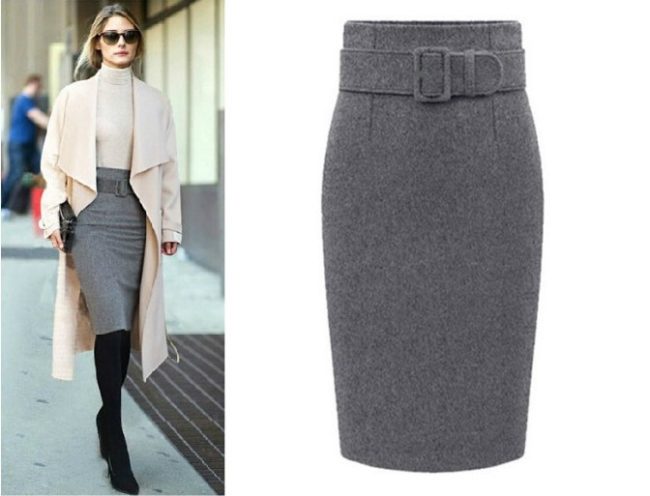 new-2015 -Font-B-Woolen-B-Font-Autumn-Woolen-Woolen-Skirts - กระโปรงสั้น - ขนาดบวกหนา - ยาว