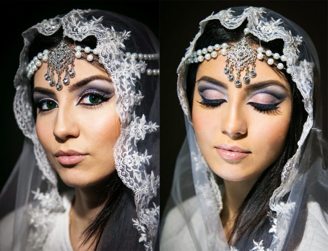 Арабский макияж на голубые глаза