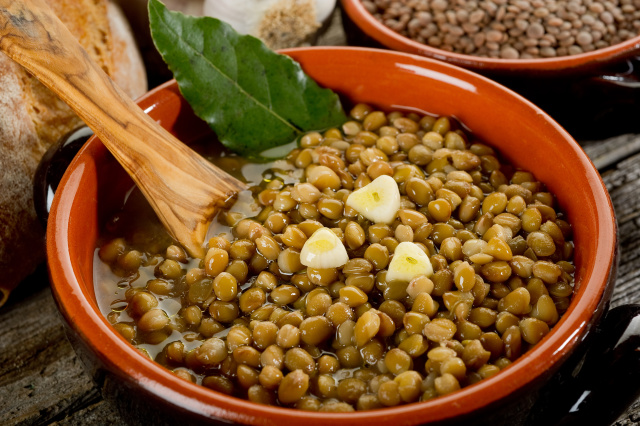 Preparation of lentils in a slow cooker