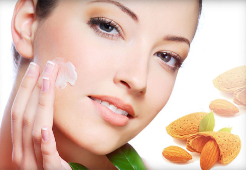 Skin cleansing with almond peeling