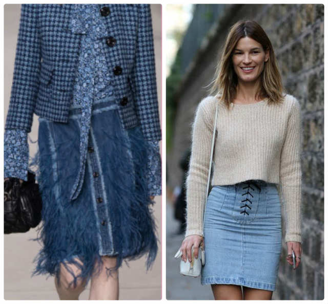 Fashionable denim skirts - fashion trends, photos. What to wear a jeans skirt short, long, midi. How to wear a denim skirt for full
