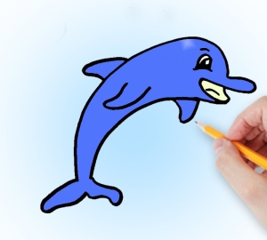 Cum de a desena un creion de dolofin. Cum să atragă cu ușurință delfinul pentru începători