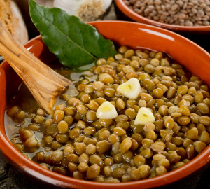 Preparation of lentils in a slow cooker
