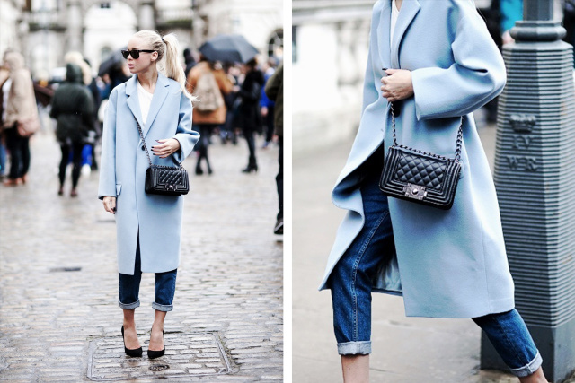 Какво да носите синьо палто, снимка. Какъв цвят е подходящ за синьо палто. Как да изберем шал до синьо палто