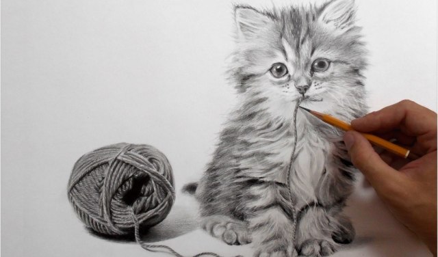 Как нарисовать котёнка карандашом поэтапно. Учимся рисовать по клеточкам котят