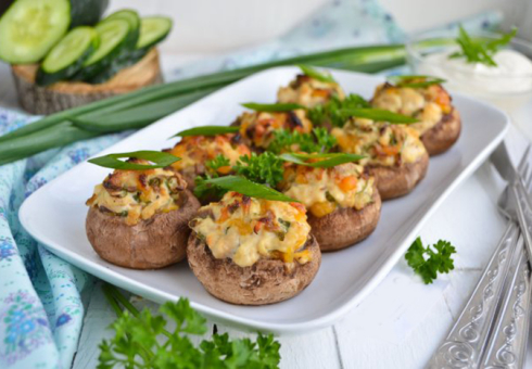 How to cook champignons stuffed in the oven. Step-by-step champignon recipes in the oven with the photo. Delicious champignons in the oven with cheese