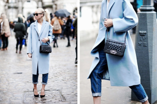 O que usar um casaco azul, uma foto. Que cor é adequada para casaco azul. Como escolher um lenço para casaco azul