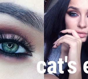 Makeup Technique Cat Eye. Hur man gör smink kattögon steg för steg, foto