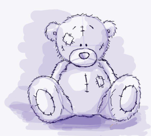 Hur man ritar en björn i en fasad penna. Hur man ritar Teddy's Bear, Freddie, en nalle med ett hjärtabarn. Rita en björn på cellerna